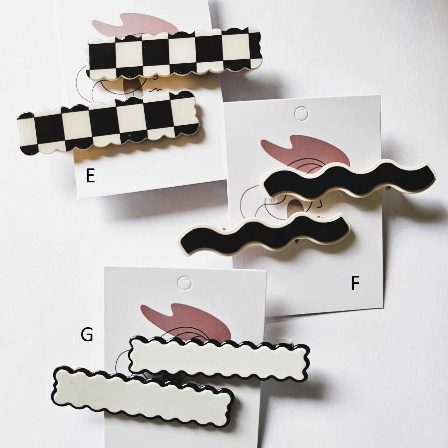 Monochrome Alligator Clip - Pair