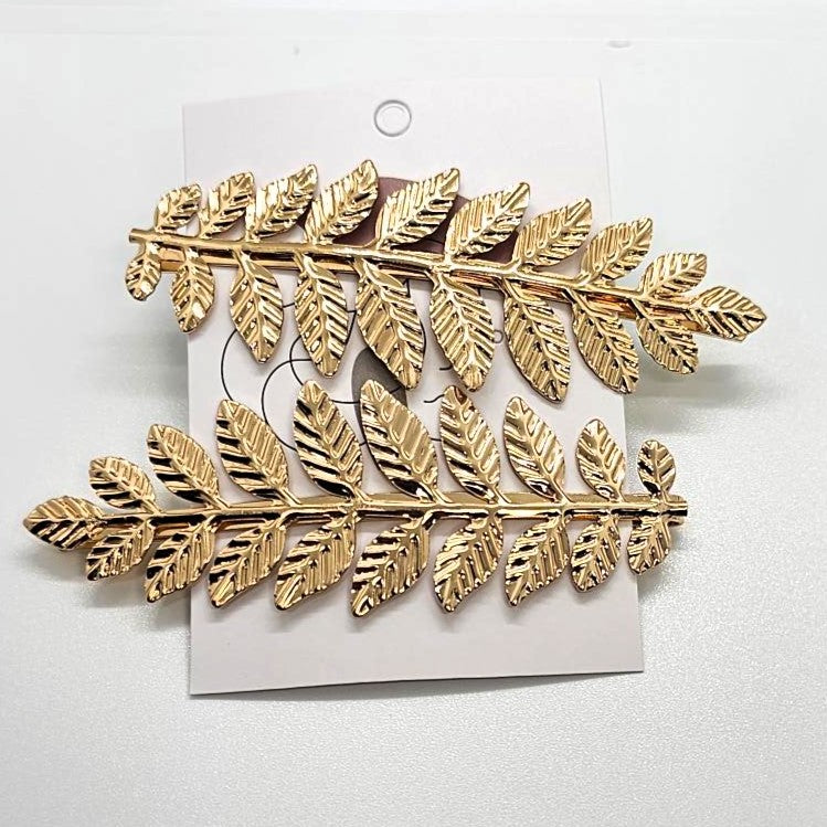 Ferny Branches Large Hair Slide - Pair