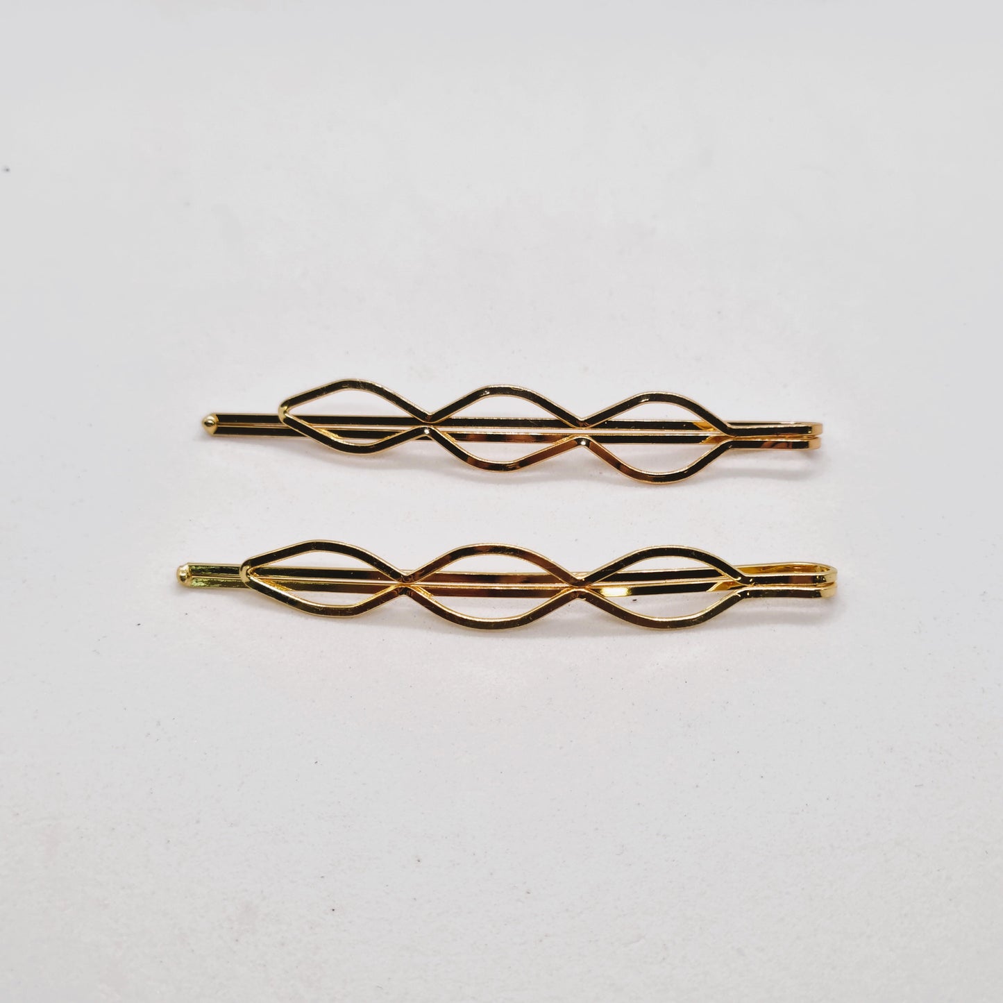 Alison Basic Gold Wire Hair Slide - Pair