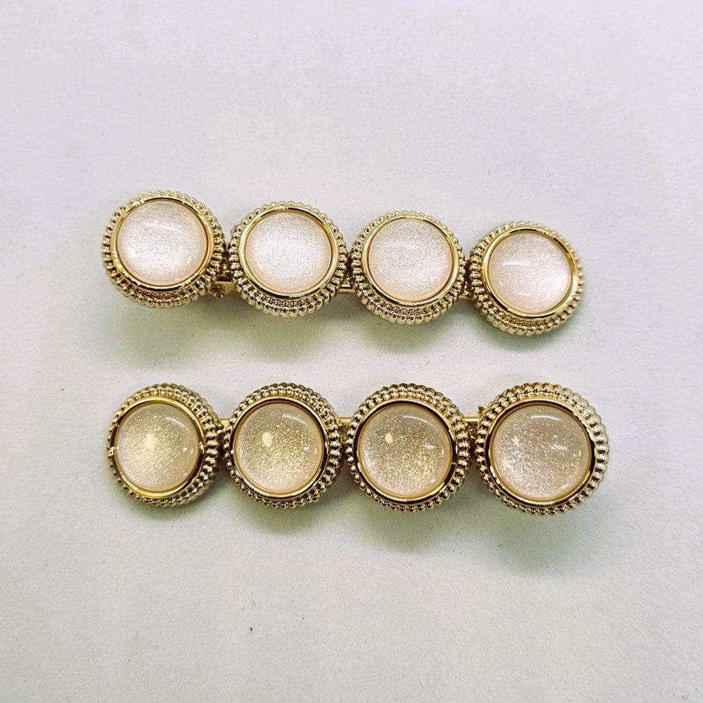 Ophelia Gold & Crystal Alligator Clip - Pair