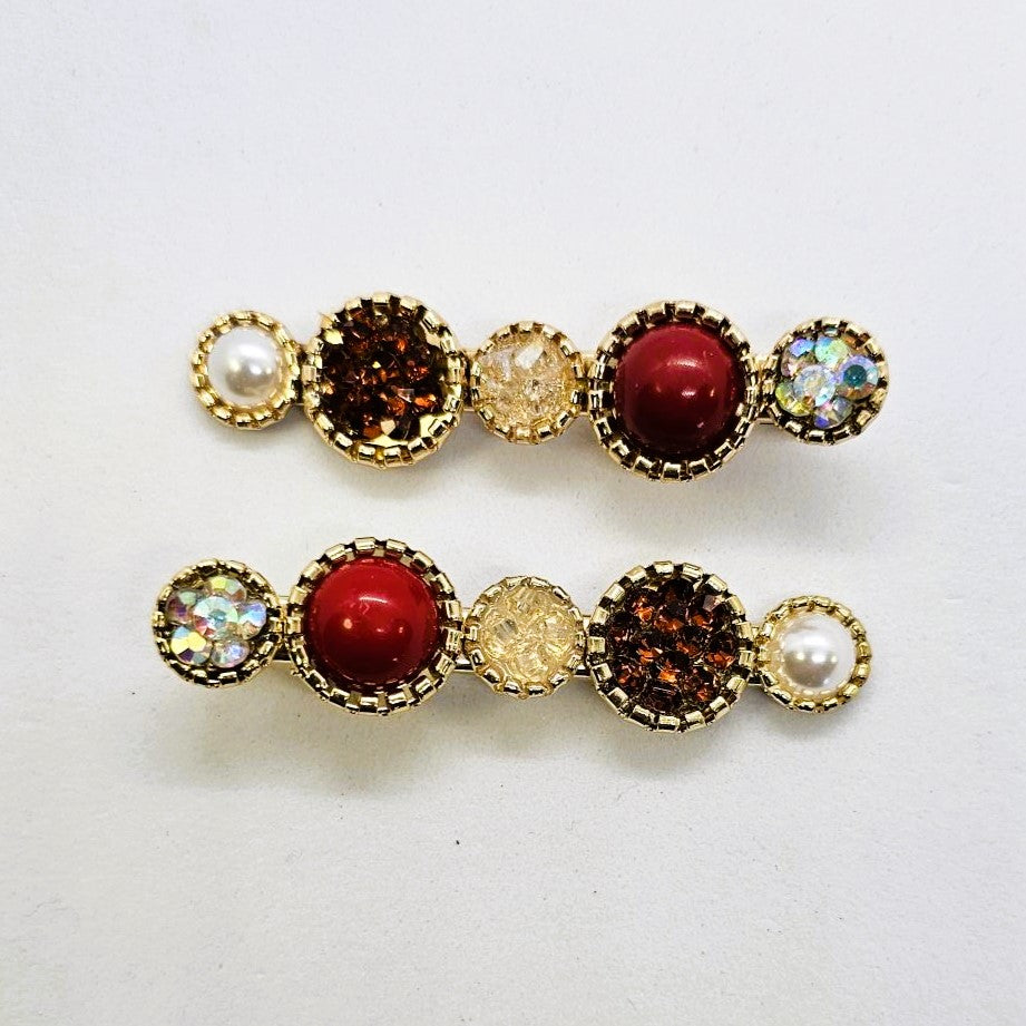 Gail Gold & Glitter Alligator Clip - Pair