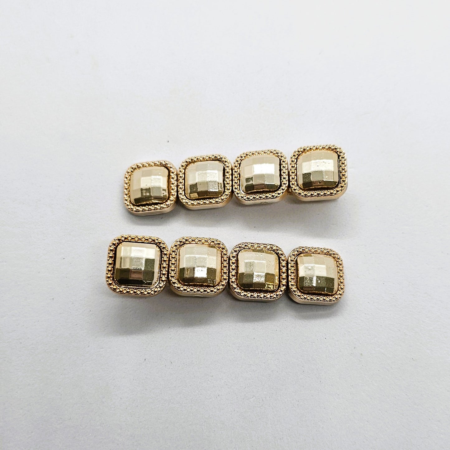 Cubix Glamour Gold Faceted Alligator Clip - Pair