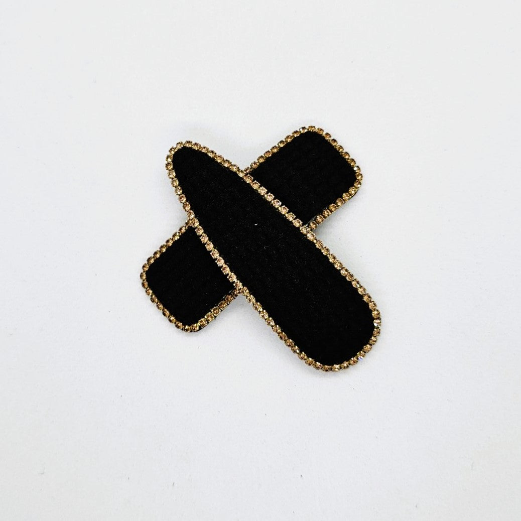 Theresa Velvet & Diamante Snap Clip - Pair