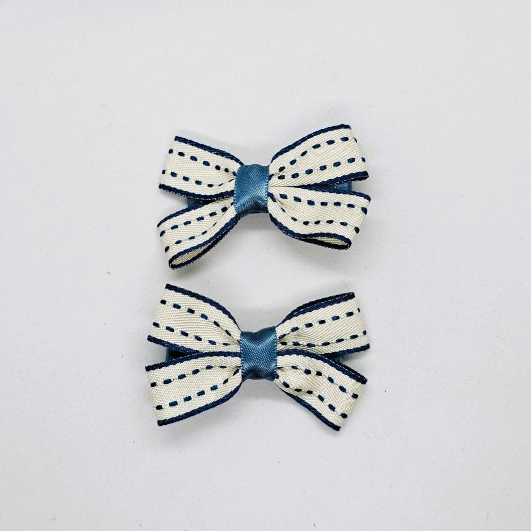 Xena Junior Ribbon Bow Alligator Clip - Pair