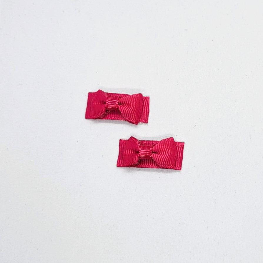Micro Junior Grosgrain Bow Snap Clip - Pair