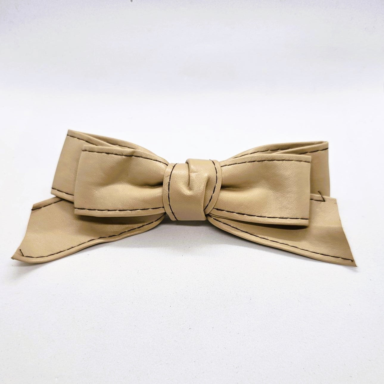 Cienna Faux Leather Bow on Barrette