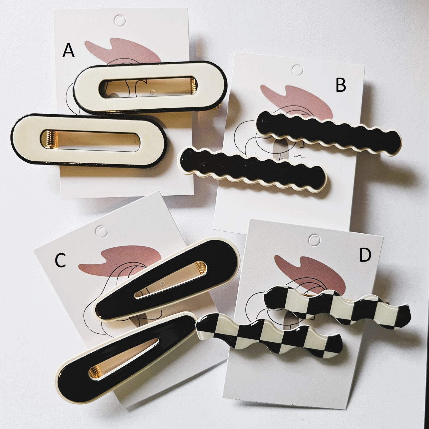 Monochrome Alligator Clip - Pair