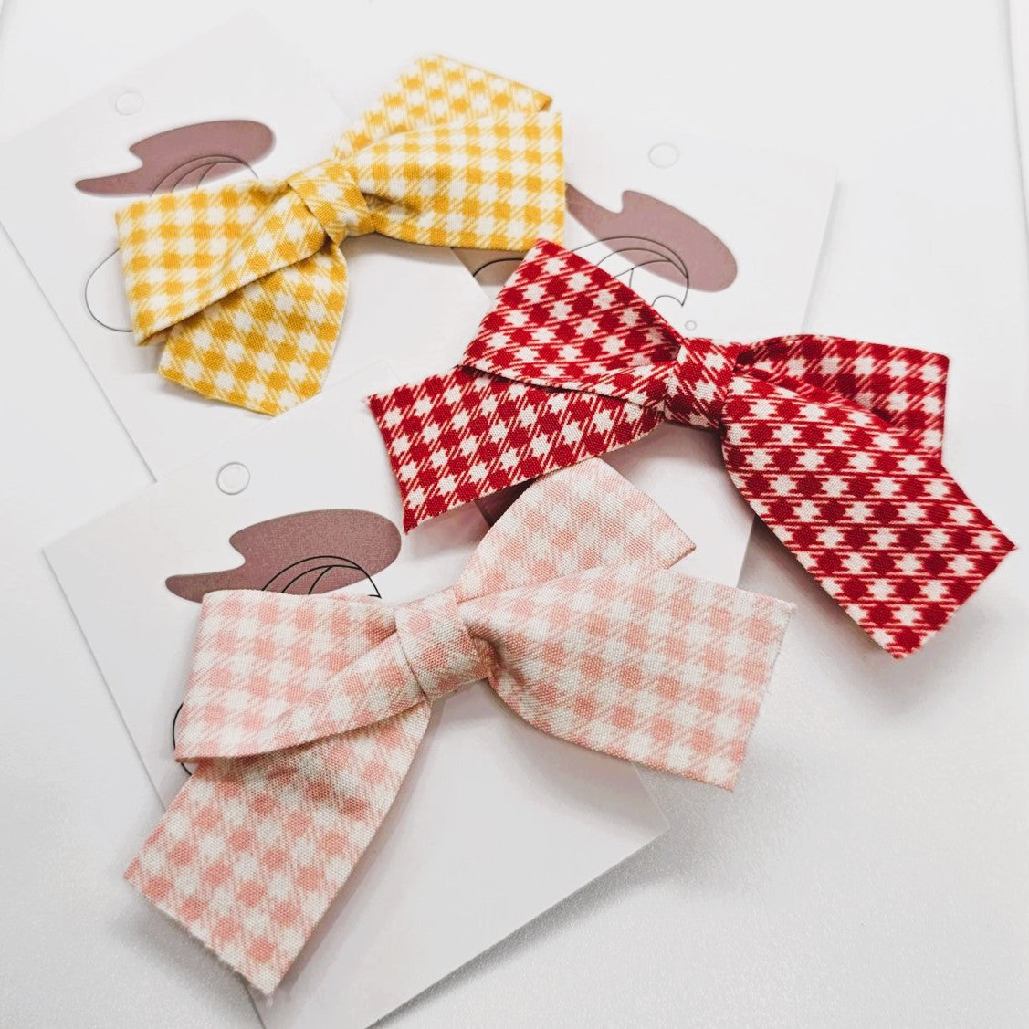 Gingham Junior Alligator Clip Bow