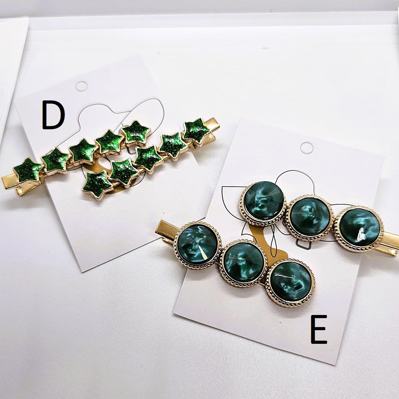 Emerald Alligator Clip - Pair