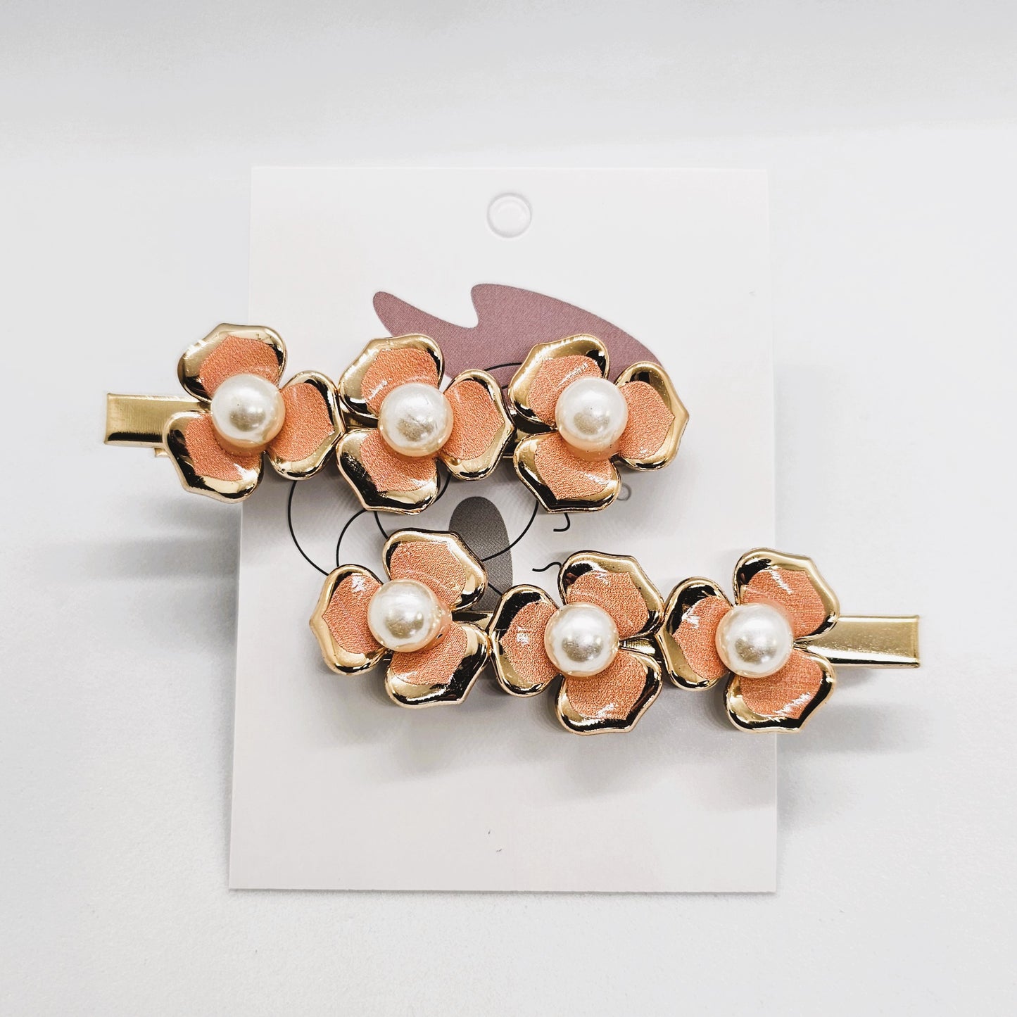 Greta Flower & Pearl Alligator Clip - Pair