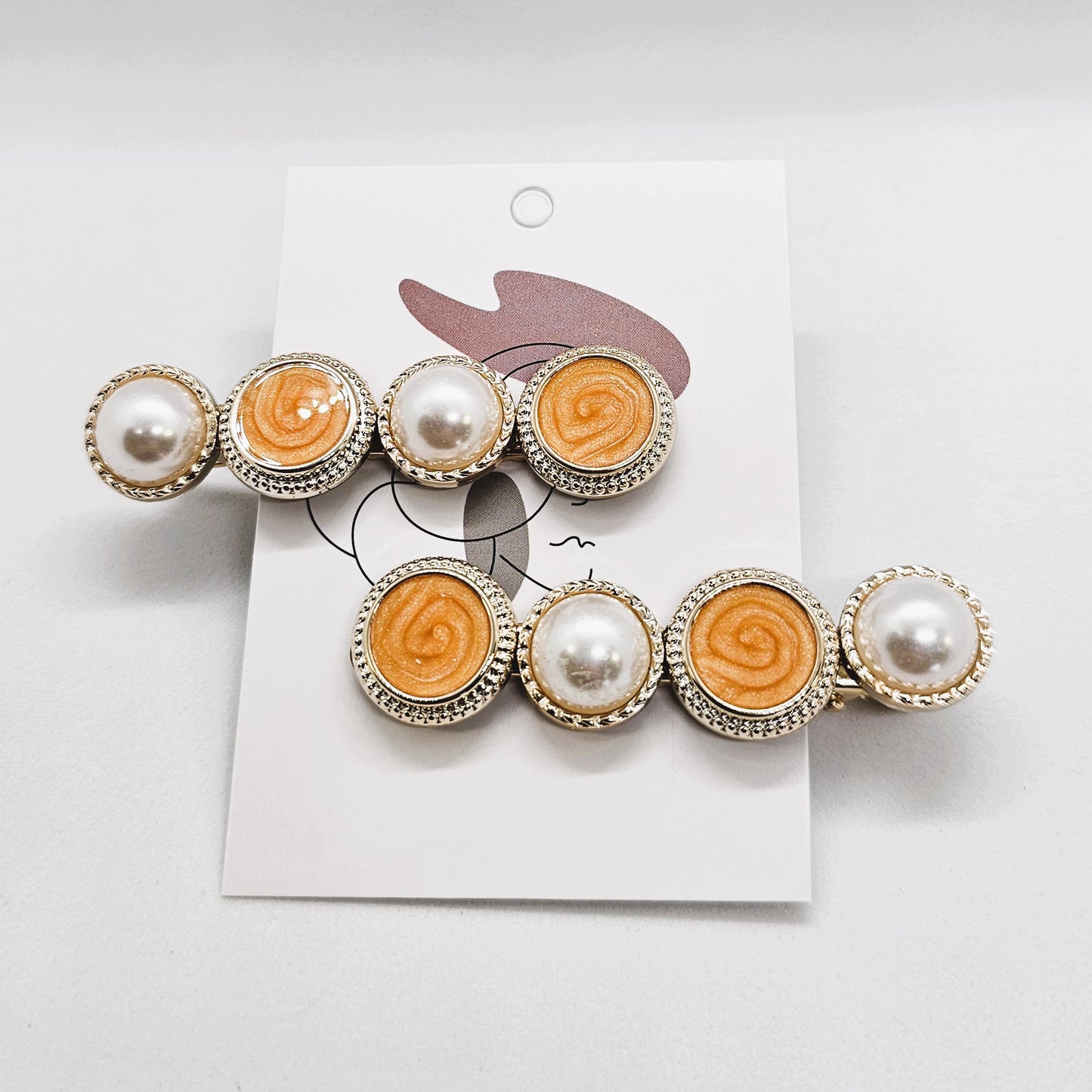 Beulah Enamel & Pearl Alligator Clip - Pair