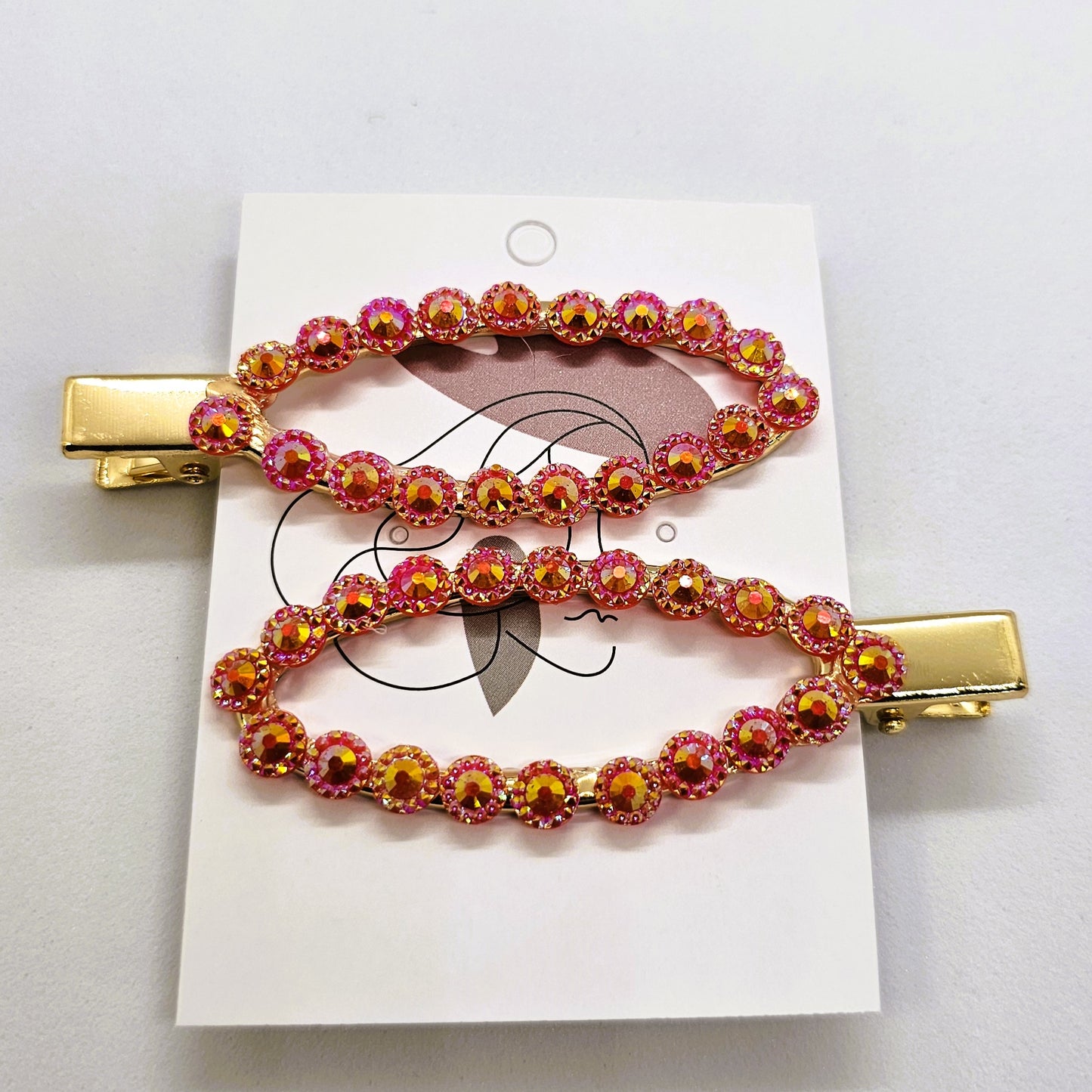 Antoinette Oval Sequins Alligator Clip - Pair