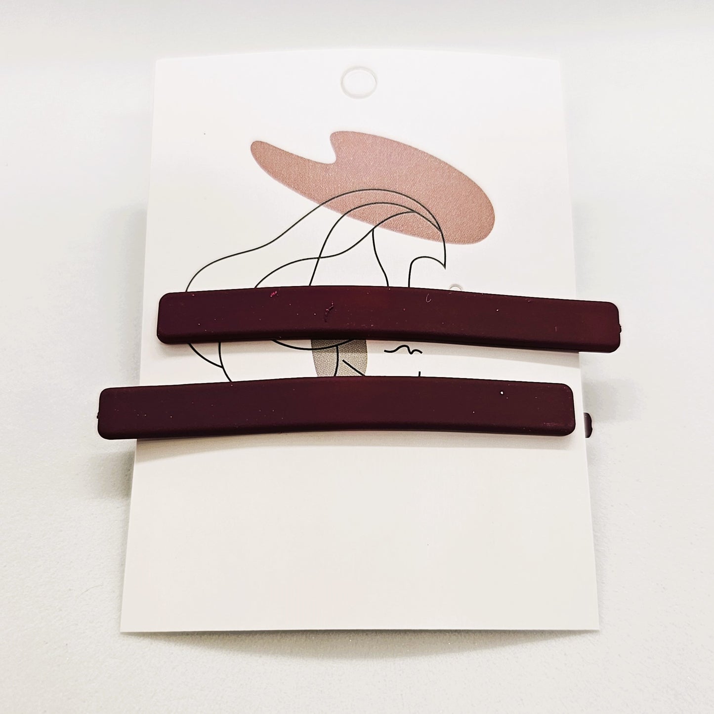 Olive Matte Resin Hair Slide - Pair