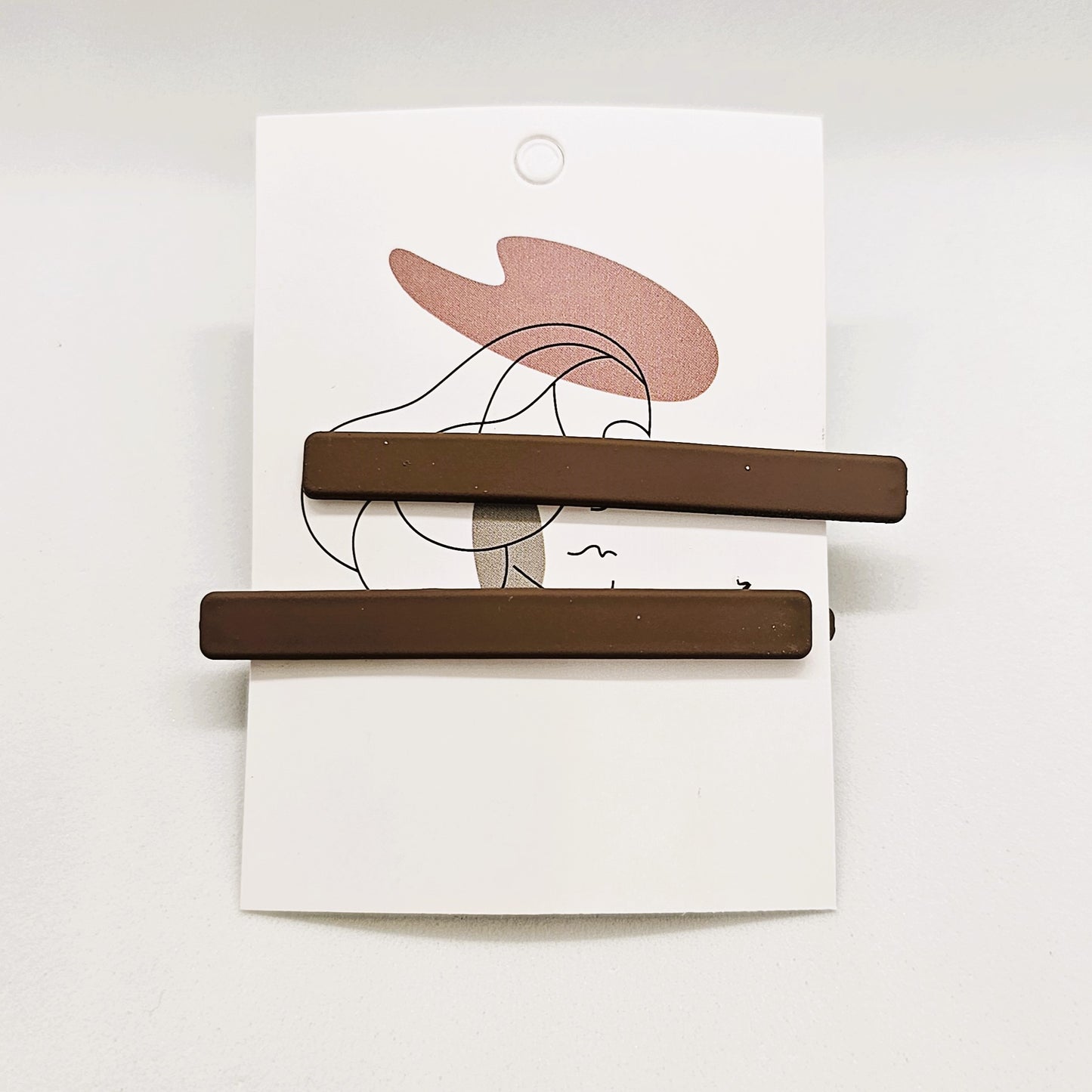 Olive Matte Resin Hair Slide - Pair