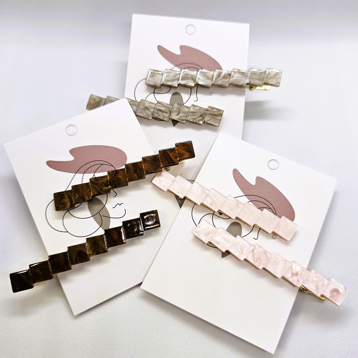 Charlotte Marbled Resin Alligator Clip - Pair