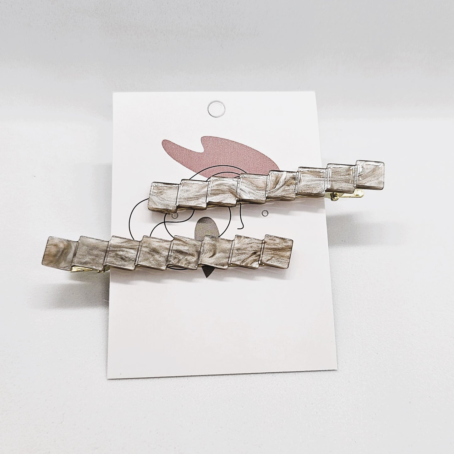 Charlotte Marbled Resin Alligator Clip - Pair