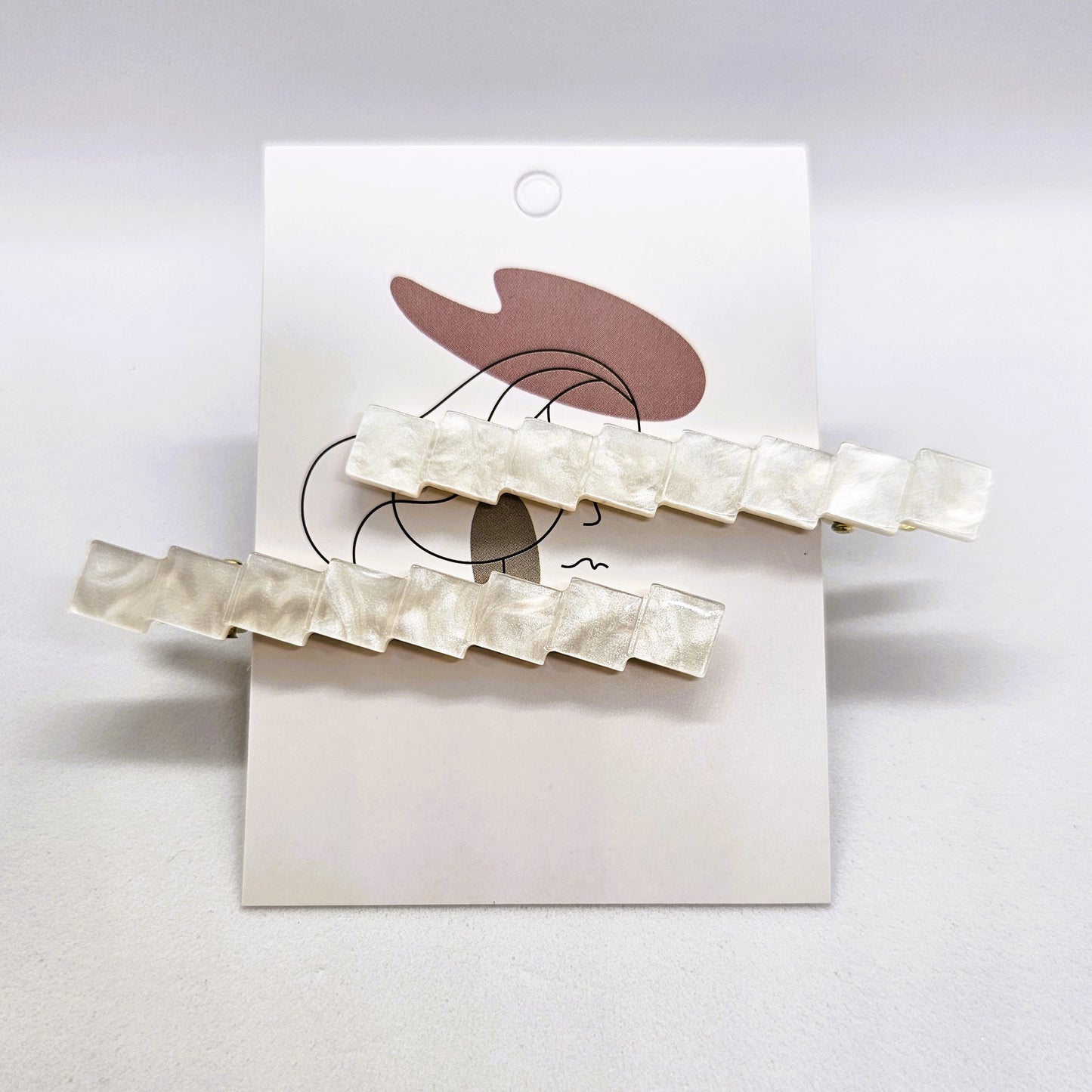 Charlotte Marbled Resin Alligator Clip - Pair