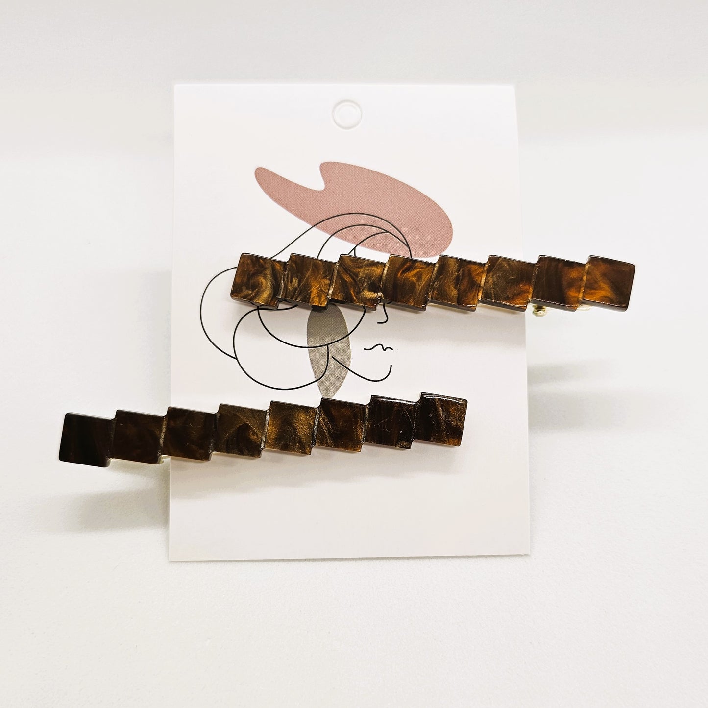 Charlotte Marbled Resin Alligator Clip - Pair