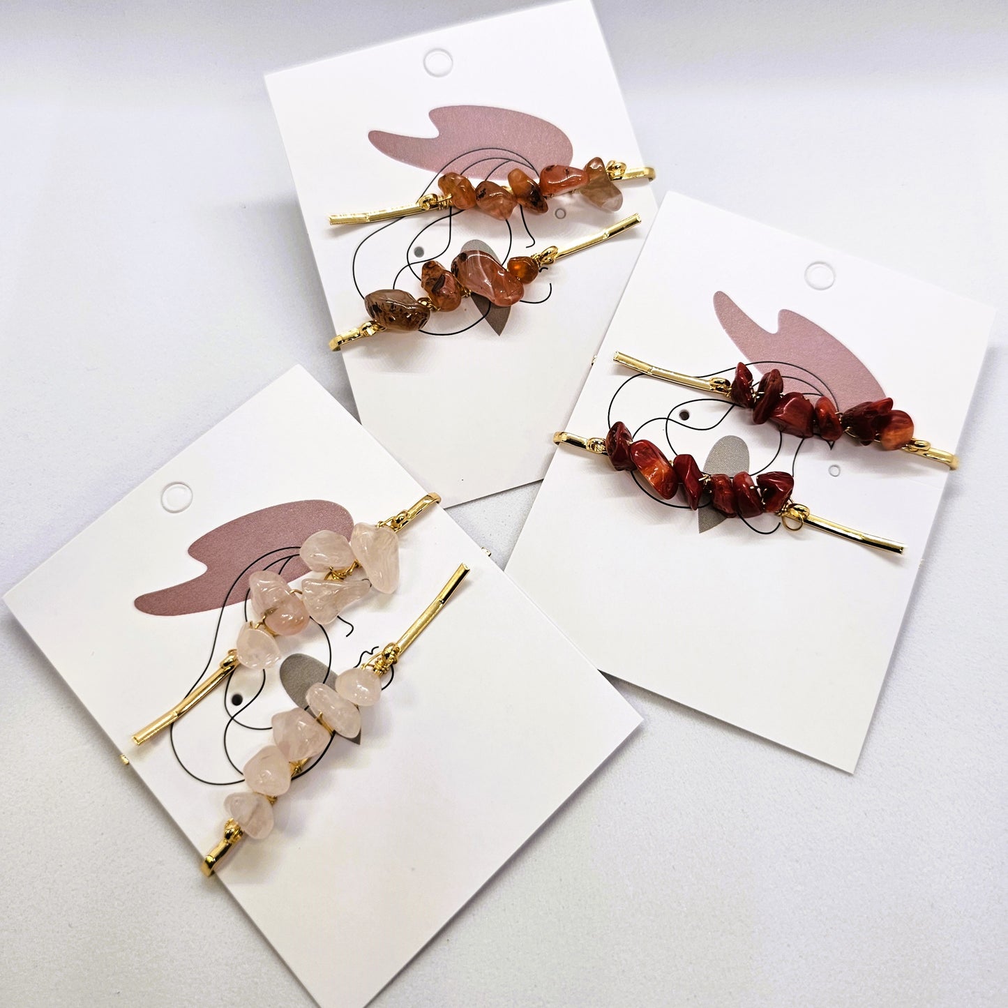 Stonehenge Rock-Encrusted Hair Slide - Pair