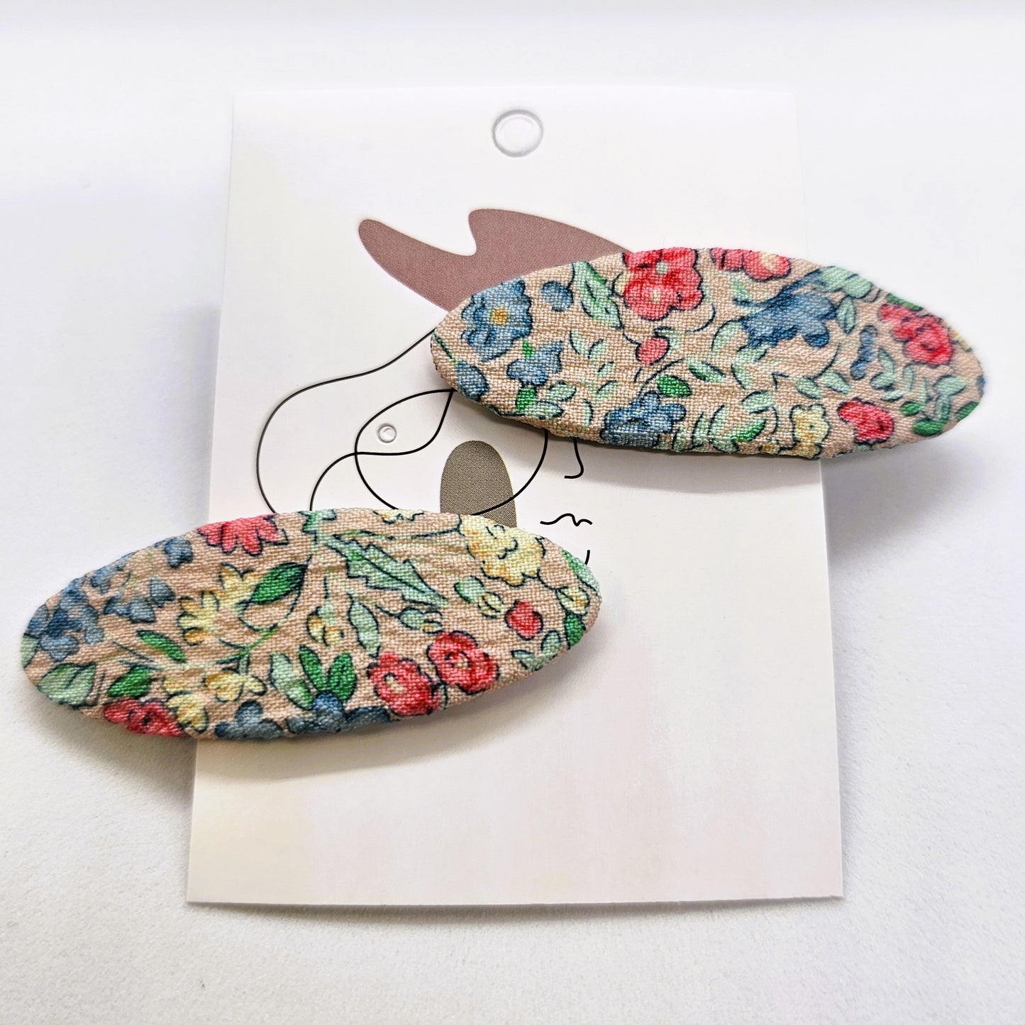 Beatrix Junior Fabric Covered Snap Clip - Pair