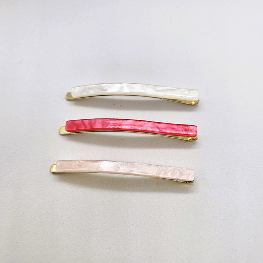 Mother of Pearl Resin Hair Slide - Pair