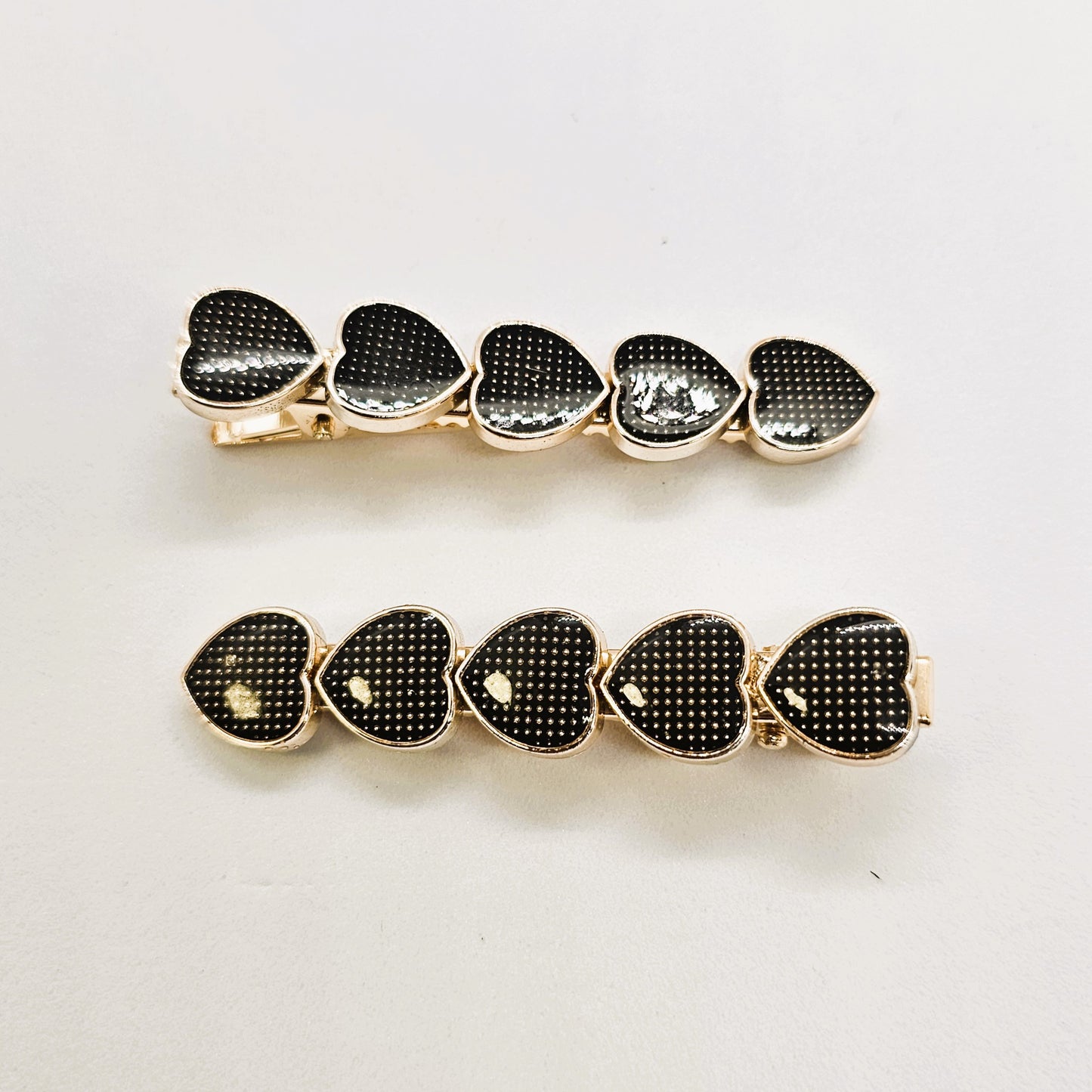 Hearts Enamel Alligator Clip - Pair