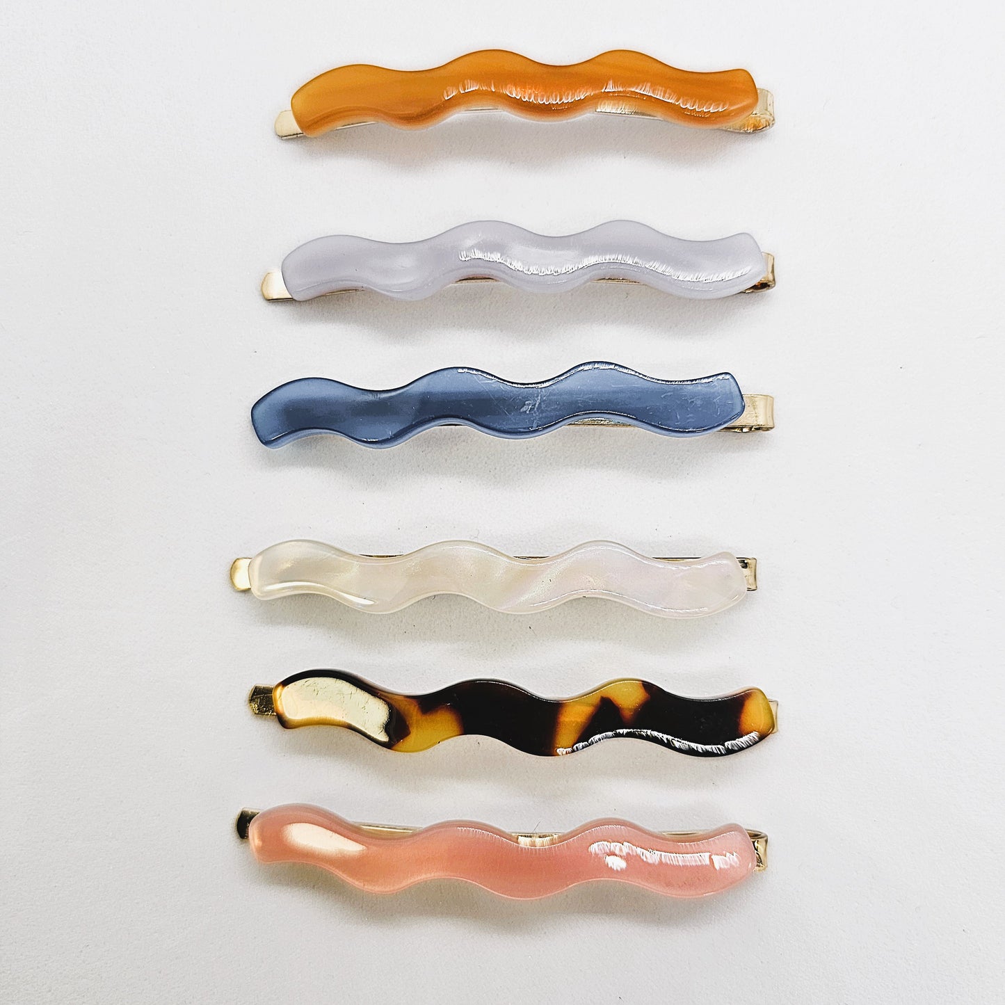 Wanda Wavy Resin Hair Slide - Pair