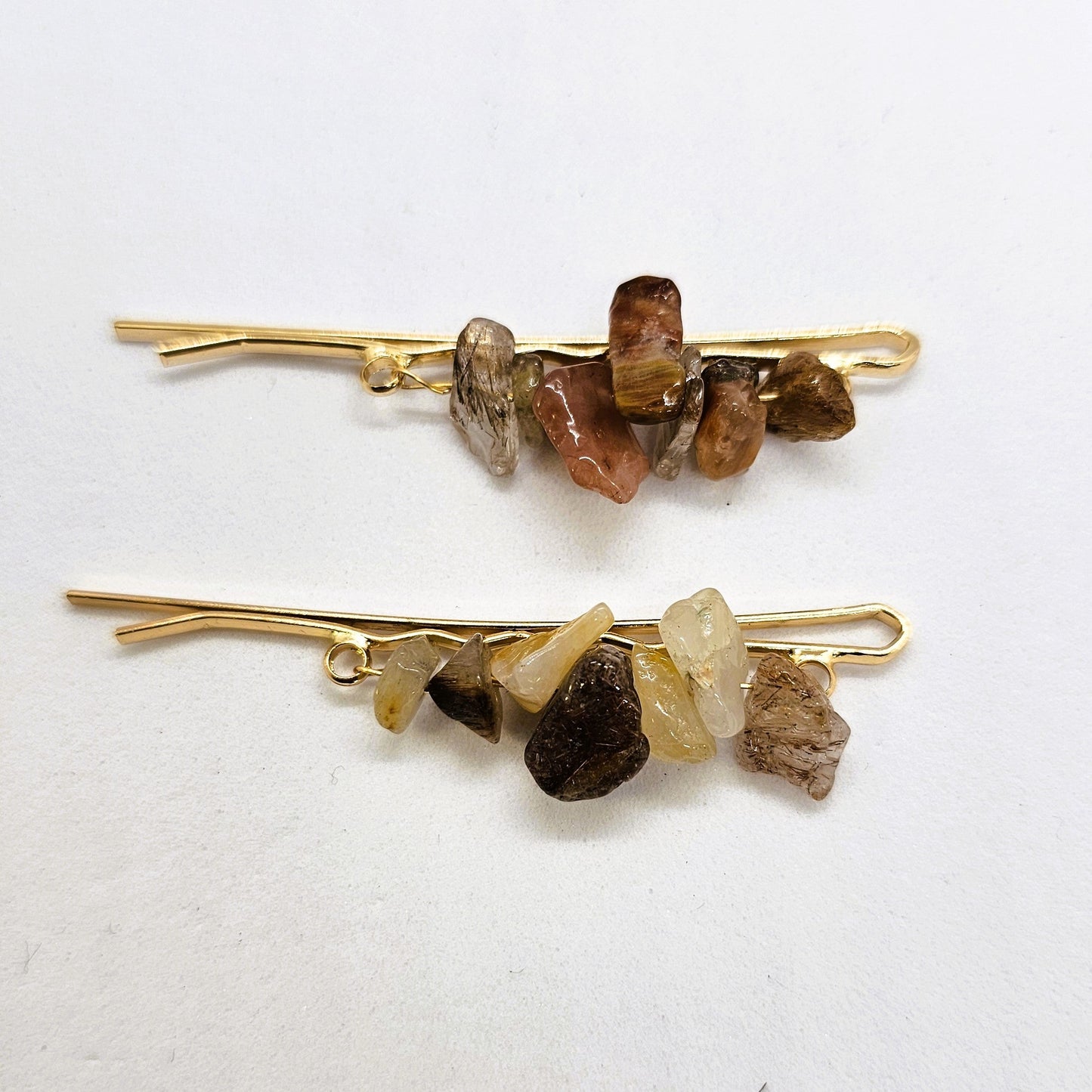 Stonehenge Rock-Encrusted Hair Slide - Pair