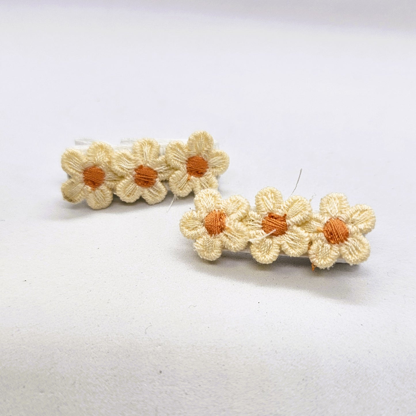 Clover Junior Fabric Flowers Mini Alligator Clip - Pair