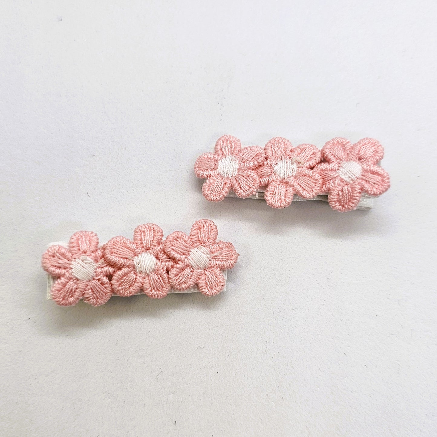 Clover Junior Fabric Flowers Mini Alligator Clip - Pair