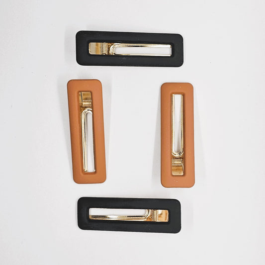 Boxie Matte Resin Alligator Clip - Pair