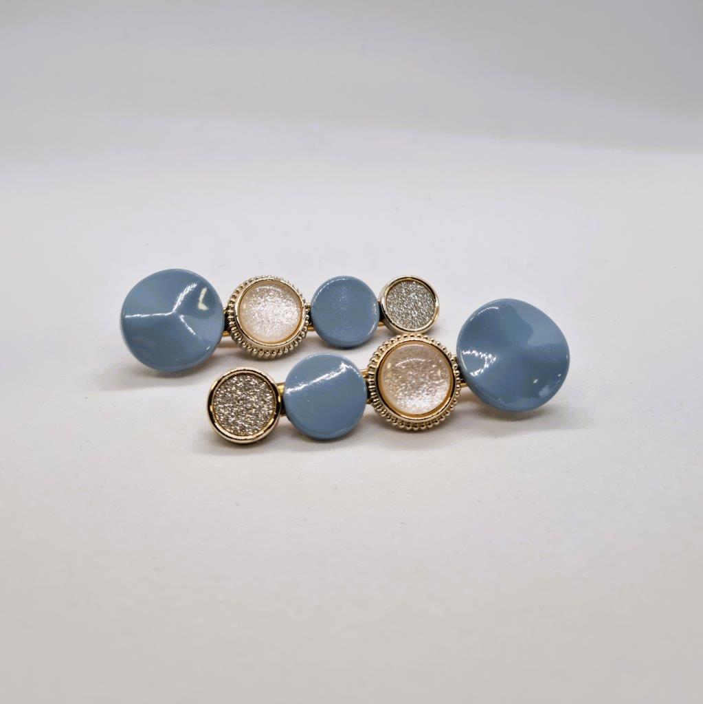 Azure Pearl Alligator Clip - Pair