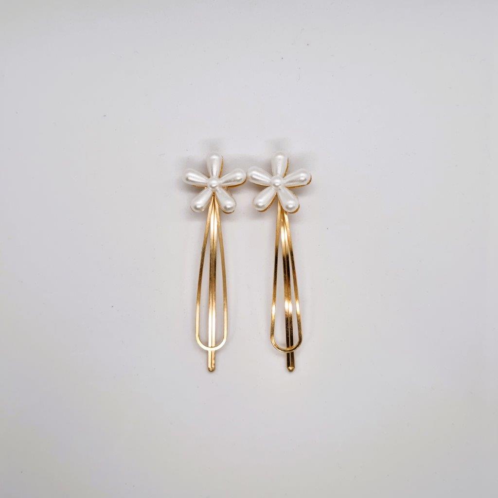 Azure Pearl Hair Slide - Pair