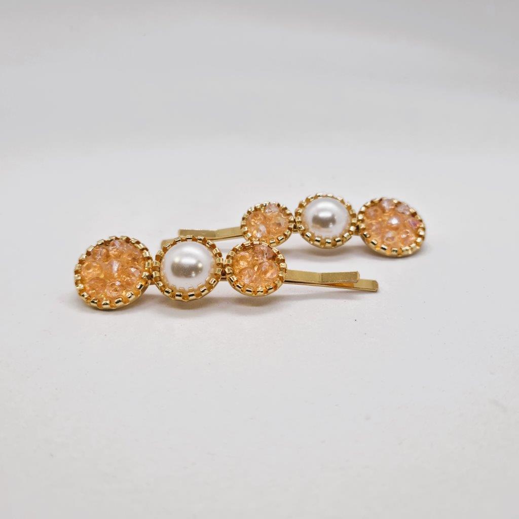 Azure Pearl Hair Slide - Pair