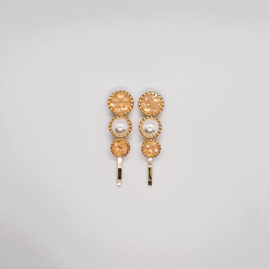 Azure Pearl Hair Slide - Pair