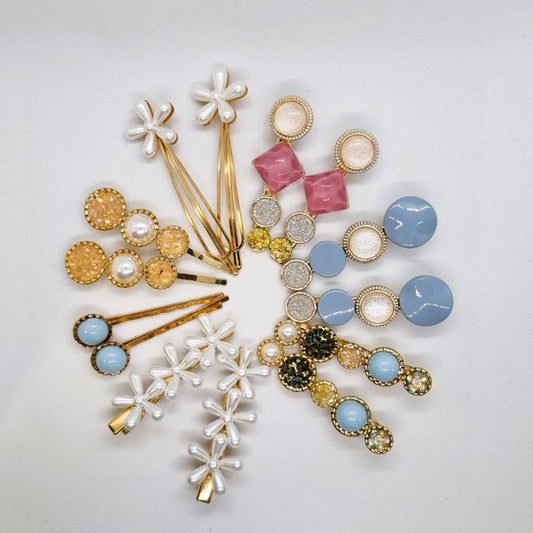 Azure Pearl Hair Slide - Pair