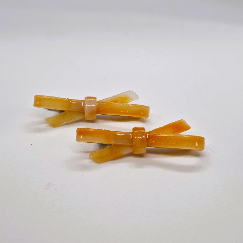 Eleanor Medium Resin Bow Alligator Clip - Pair