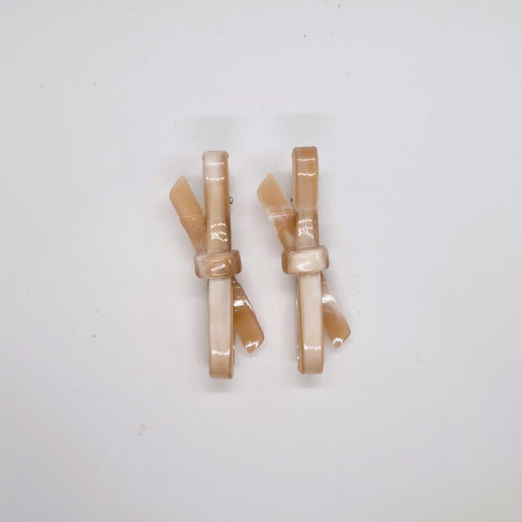 Eleanor Medium Resin Bow Alligator Clip - Pair