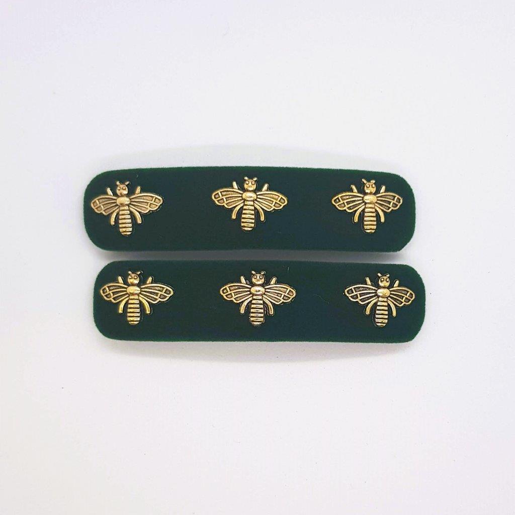 Scarab Velvet Snap Clip - Pair