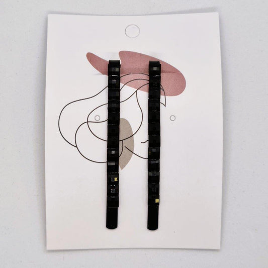 Cubic Basics Black Hair Slide - Pair