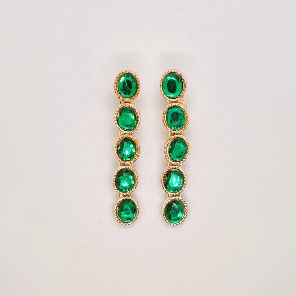 Emerald Alligator Clip - Pair