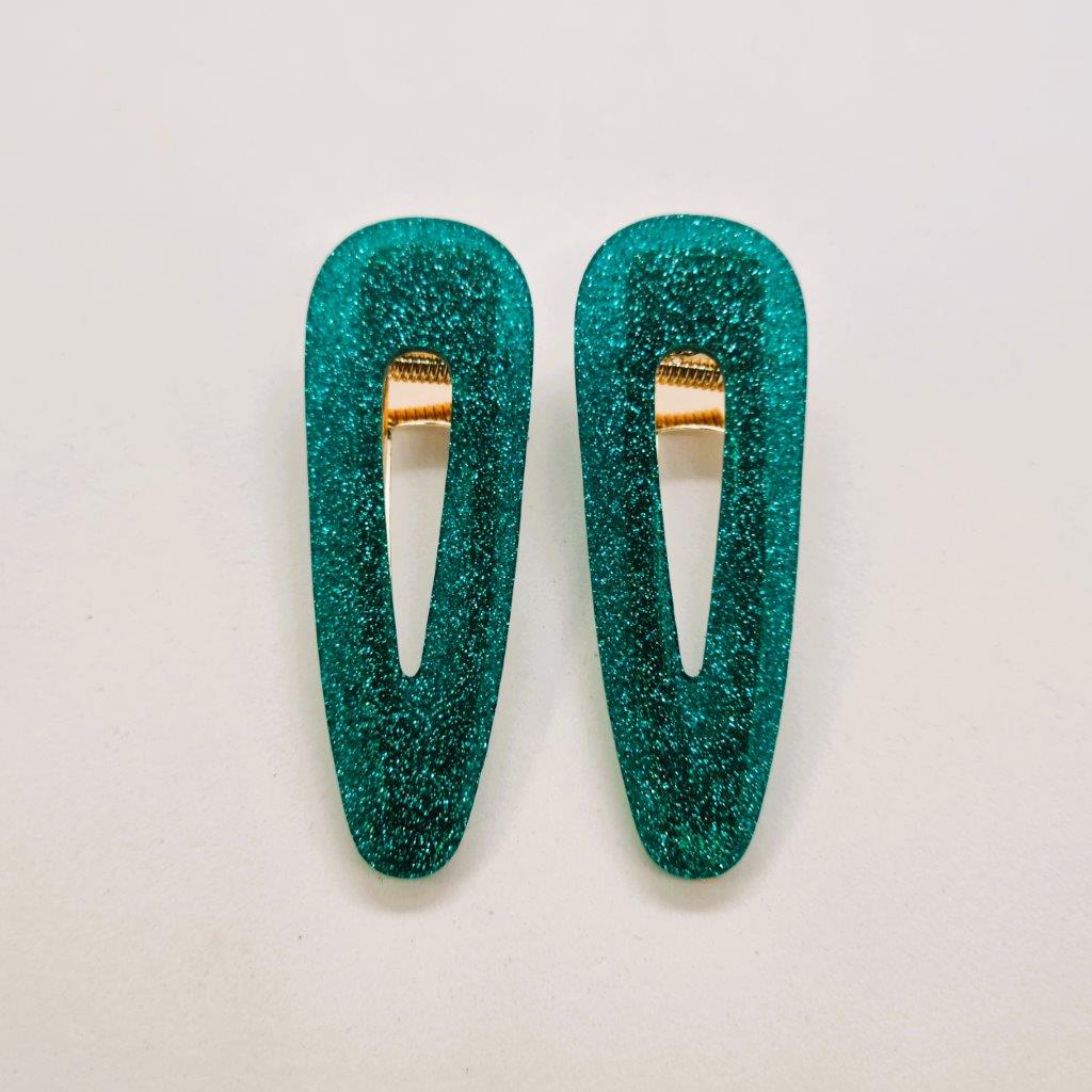 Emerald Alligator Clip - Pair