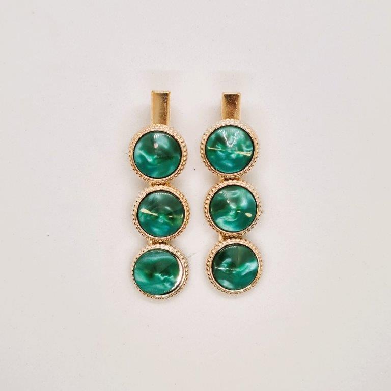 Emerald Alligator Clip - Pair