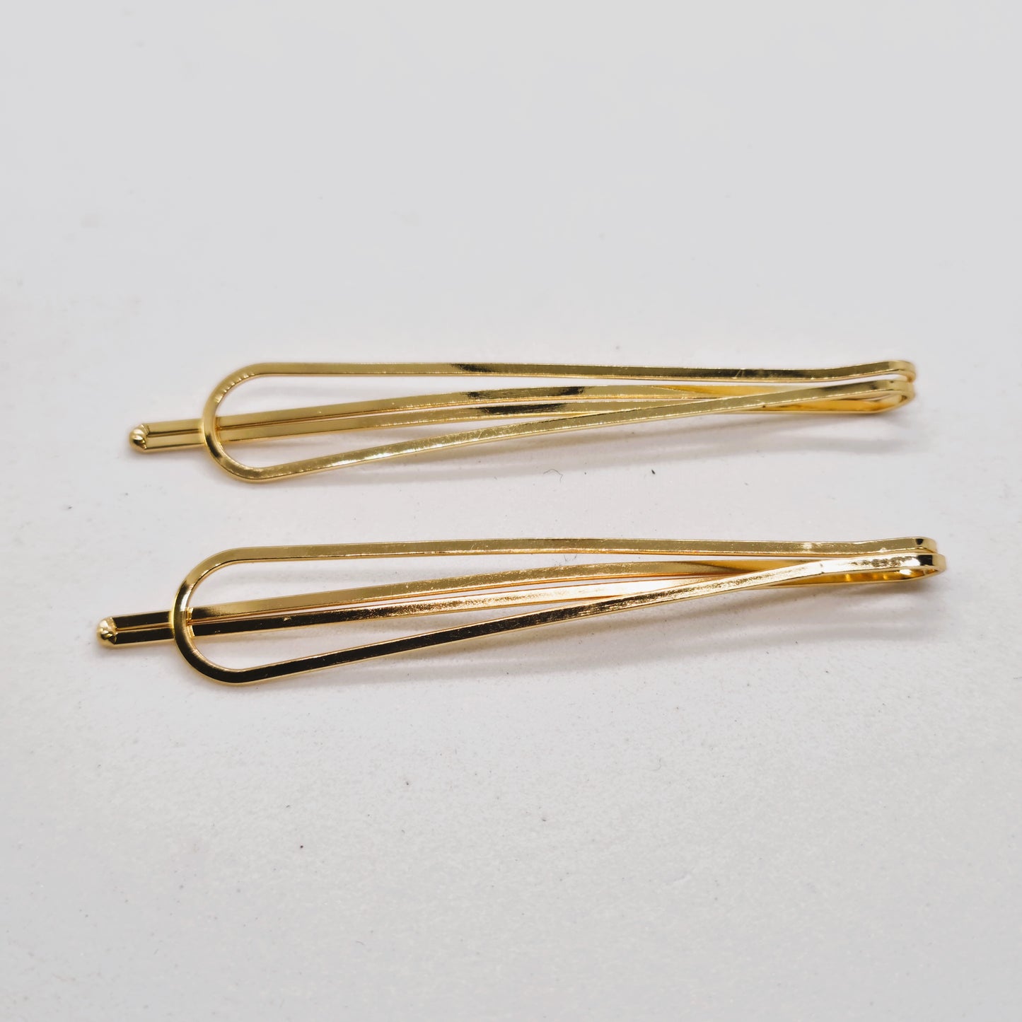 Alison Basic Gold Wire Hair Slide - Pair