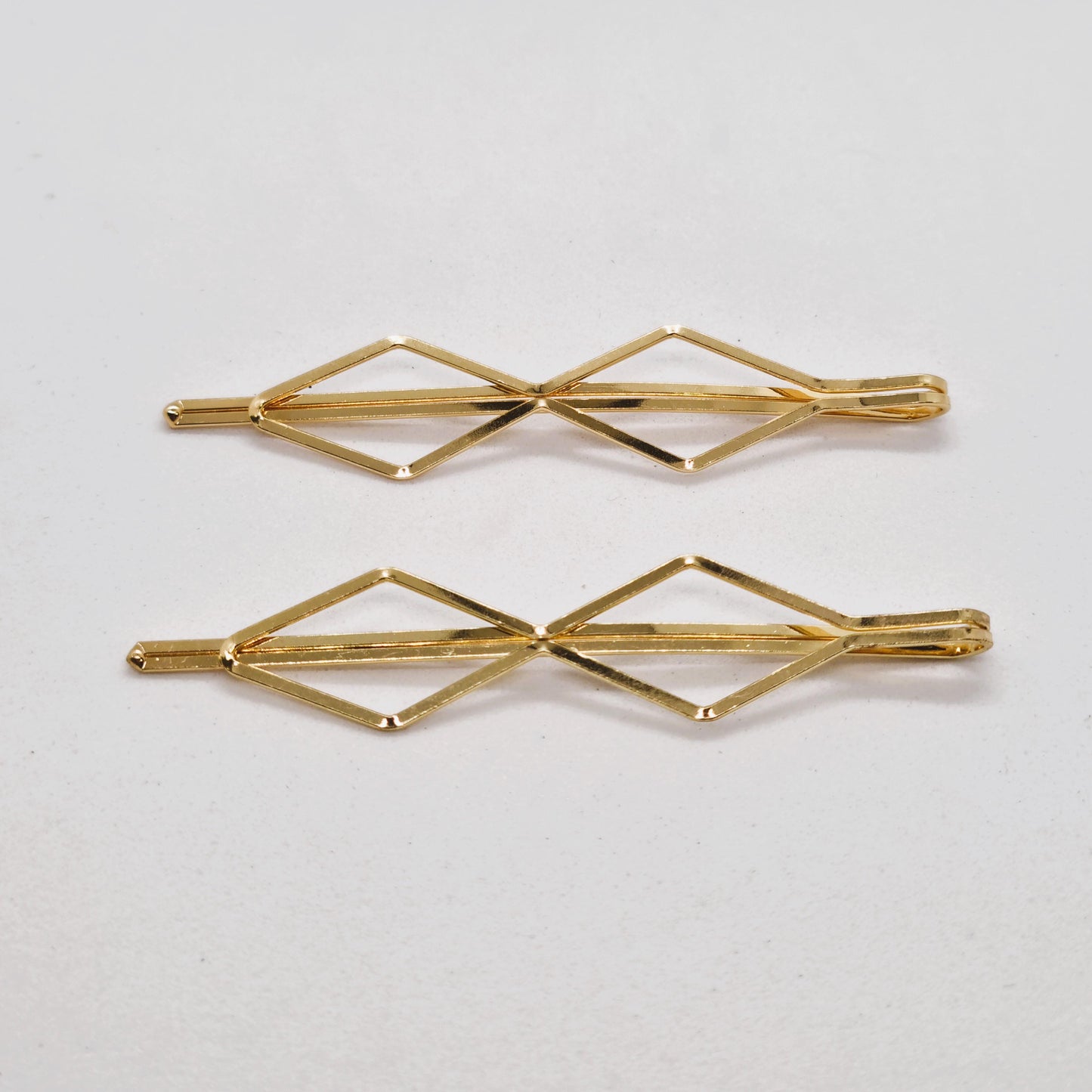 Alison Basic Gold Wire Hair Slide - Pair
