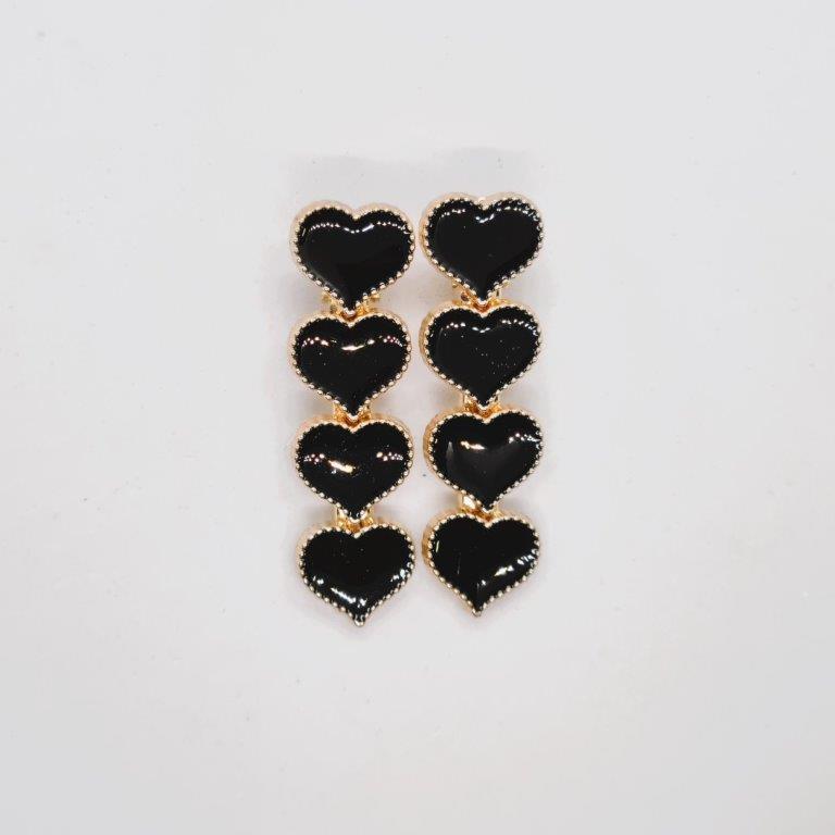 Hearts Enamel Alligator Clip - Pair