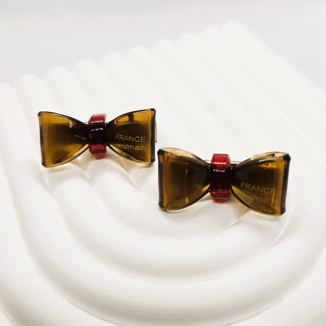 Bonnie Junior Transparent Resin Bow - Pair
