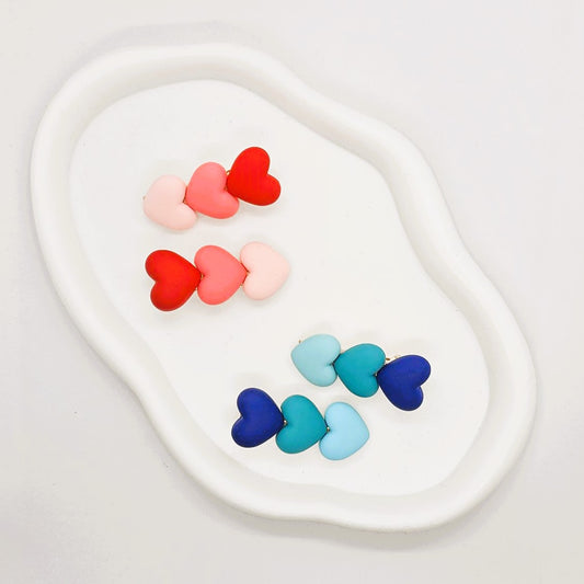Hearts Junior Resin Alligator Clip - Pair