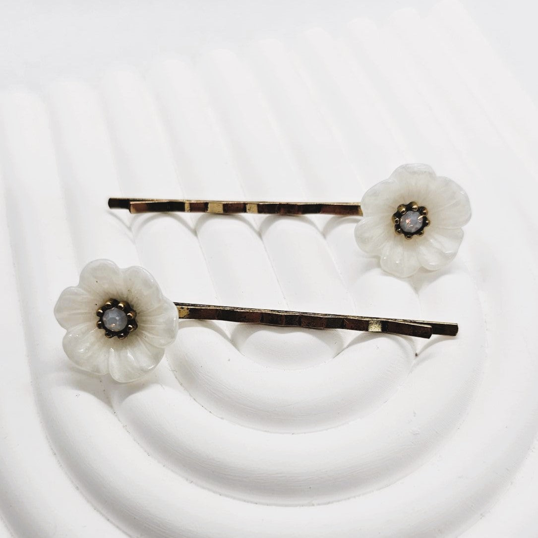 Amarylis Floral Hair Slide - Pair