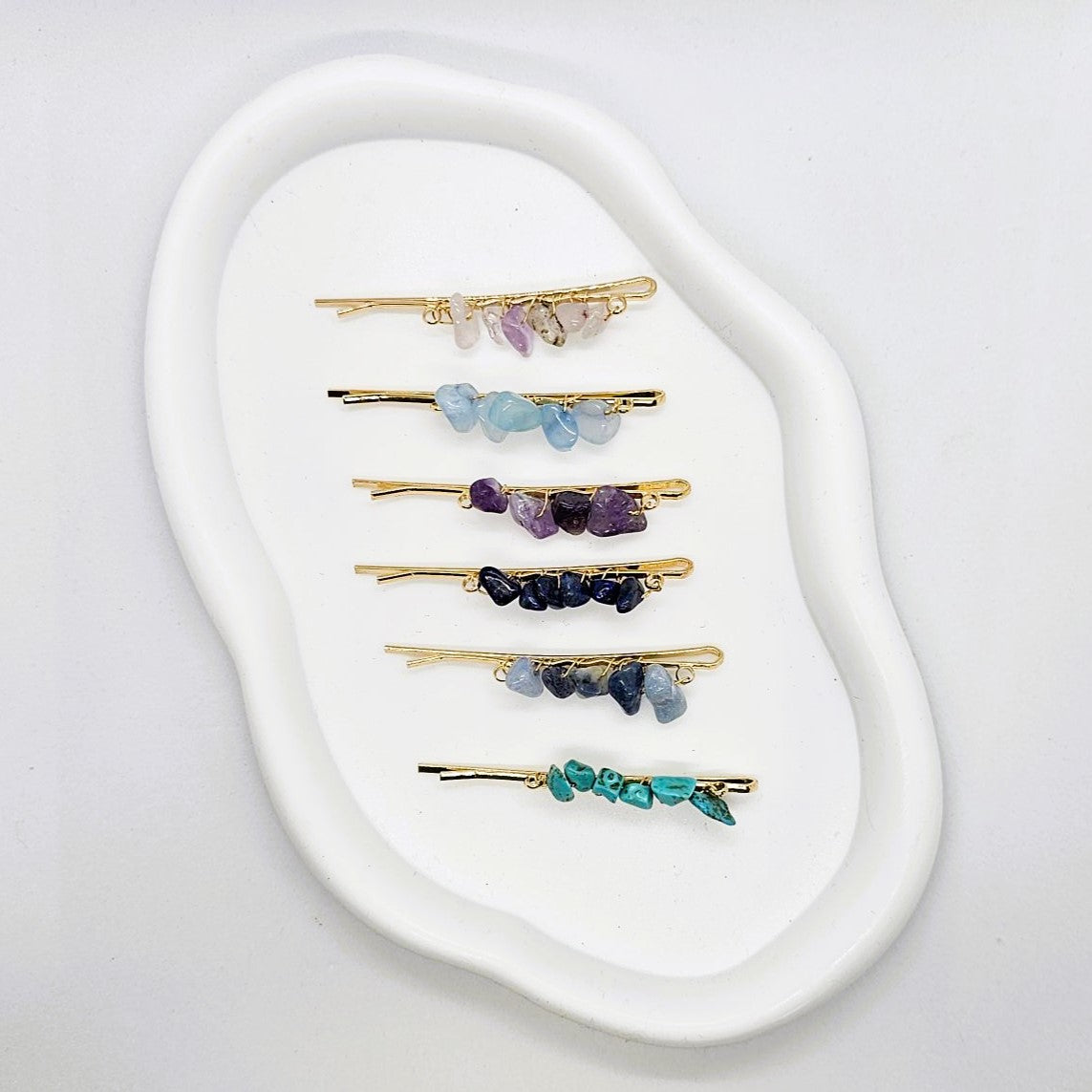 Stonehenge Rock-Encrusted Hair Slide - Pair